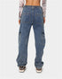 Fashion Multi-pocket High Waist Cargo Pants Women's Wide Leg Jeans
